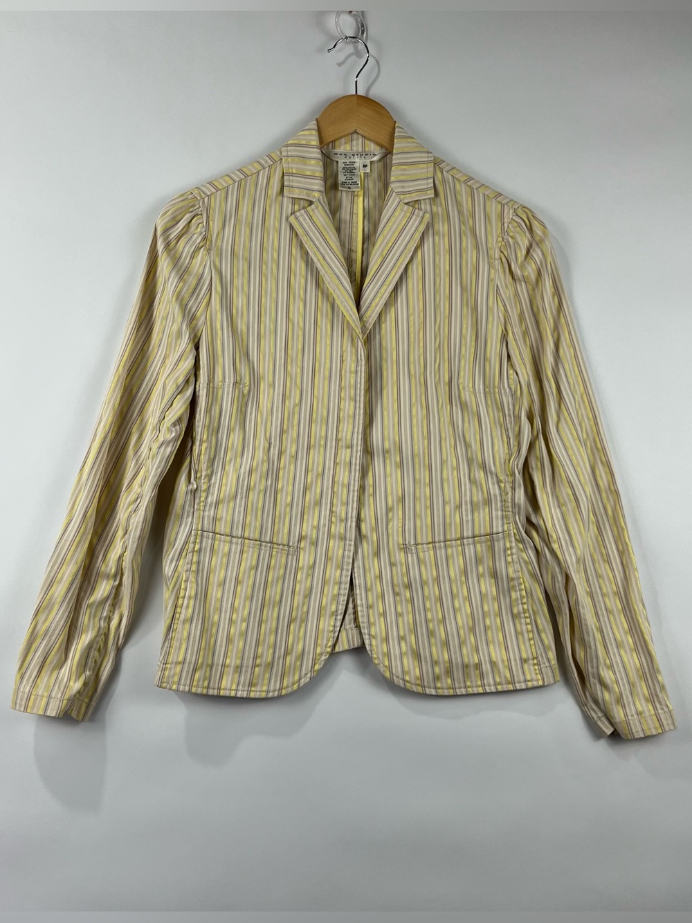 Max Studio Petite Cotton Blend Stretch Blazer Jacket Pockets 8P